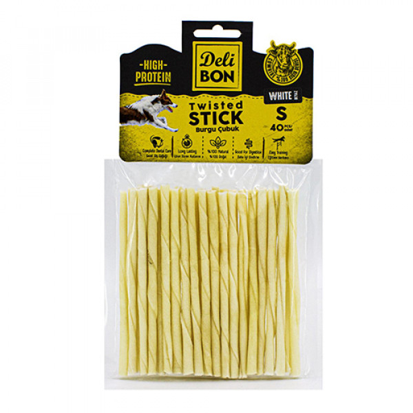 Delibon 40'lı İnce Boy Deri Burgu Çubuk Beyaz