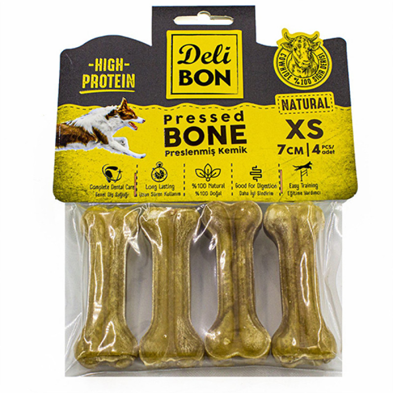 Delibon 4'lü XS Deri Pres Kemik 7 Cm Natural Delibon 4'lü XS Deri Pres Kemik 7 Cm Natural