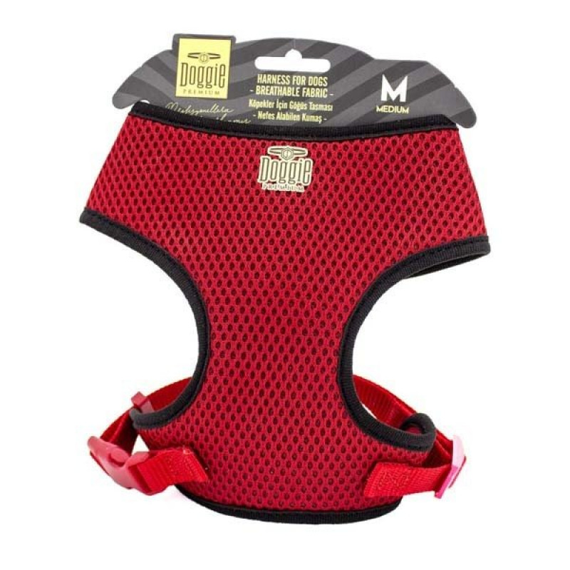 Doggie 1,5x35-45 Cm Dokuma Havalı Junior Göğüs Tasması Red | Köpek Göğüs Tasması
