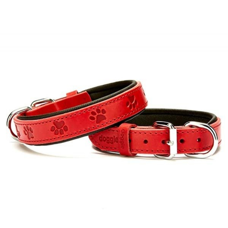 Doggie 2.5x45 Cm Comfort Deri Pati Desenli Boyun Tasması Medium Kırmızı | Köpek Boyun Tasması Doggie 2.5x45 Cm Comfort Deri Pati Desenli Boyun Tasması Medium Kırmızı | Köpek Boyun Tasması