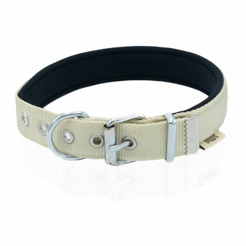 Doggie 2,5x37-45 Cm Konfor Dokuma Çivili Boyun Tasması Haki Medium | Köpek Boyun Tasması