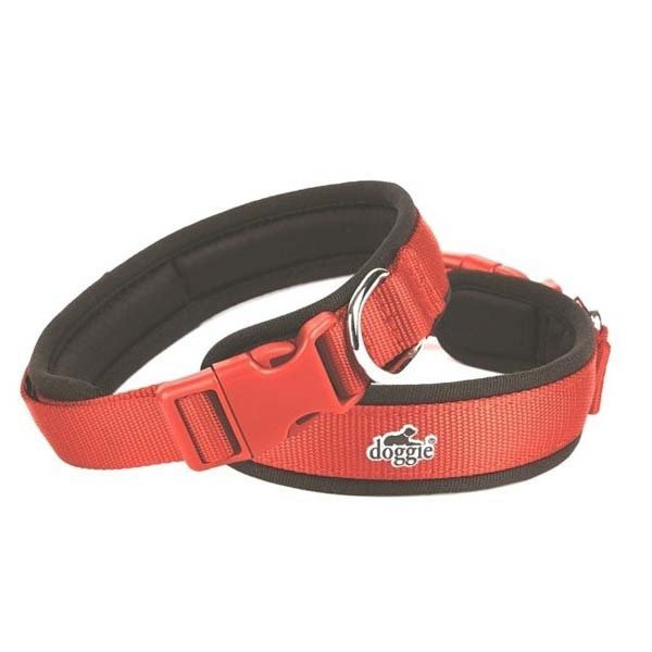 Doggie 2,5x50 Cm Havalı Dokuma Boyun Tasması Medium Kırmızı | Köpek Boyun Tasması