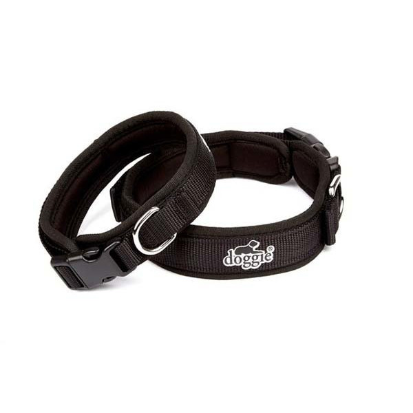 Doggie 2,5x50 Cm Havalı Dokuma Boyun Tasması Medium Siyah | Köpek Boyun Tasması