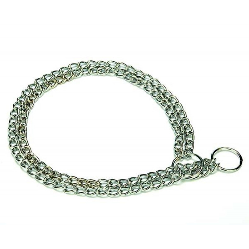 Doggie 2,5x60 60 Cm Duble Zincir Boğmalı Tasma Krom Kaplama | Köpek Eğitim Tasması