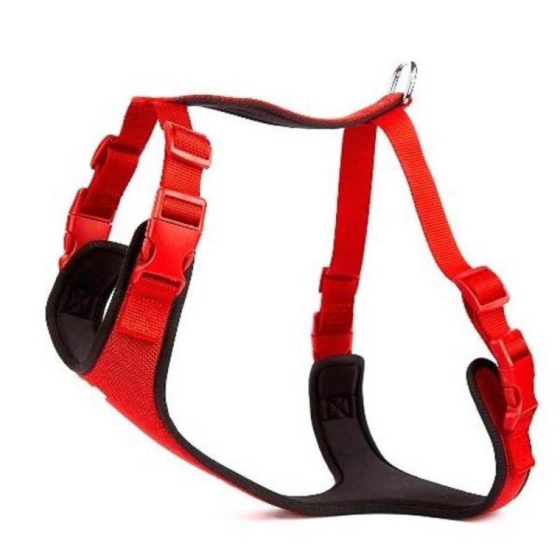 Doggie 2,5x65-75 Cm Havalı Ped Dokuma Göğüs Tasması Kırmızı | Köpek Göğüs Tasması