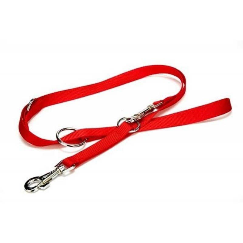 Doggie 2x120-190 Cm Çok Ayarlı Eğitimci Dokuma Gezdirme Kırmızı | Köpek Gezdirme Tasması