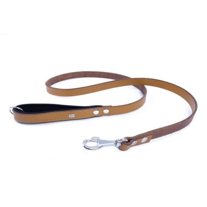 Doggie 2x140 Cm Konfor Klasik Deri Gezdirme Camel | Köpek Gezdirme Tasması