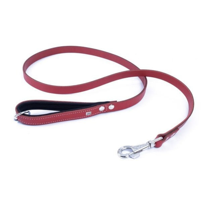 Doggie 2x140 Cm Konfor Klasik Deri Gezdirme Kırmızı | Köpek Gezdirme Tasması