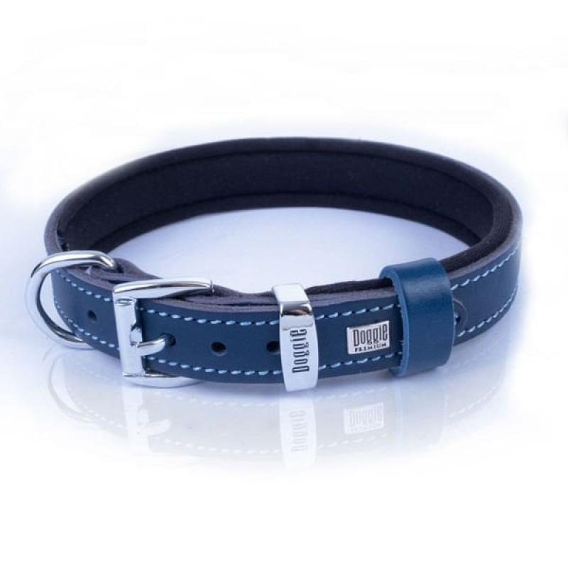 Doggie 2x30 35 Cm Konfor Deri Sade Boyun Tasması Royalblue | Köpek Boyun Tasması