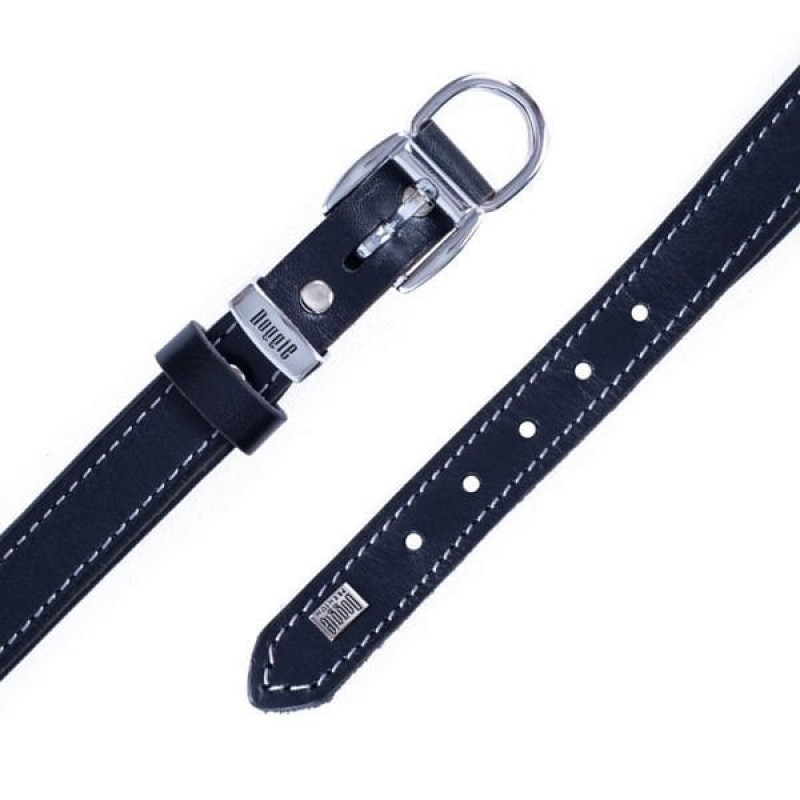 Doggie 2x35 40 Cm Konfor Deri Sade Boyun Tasması Siyah | Köpek Boyun Tasması