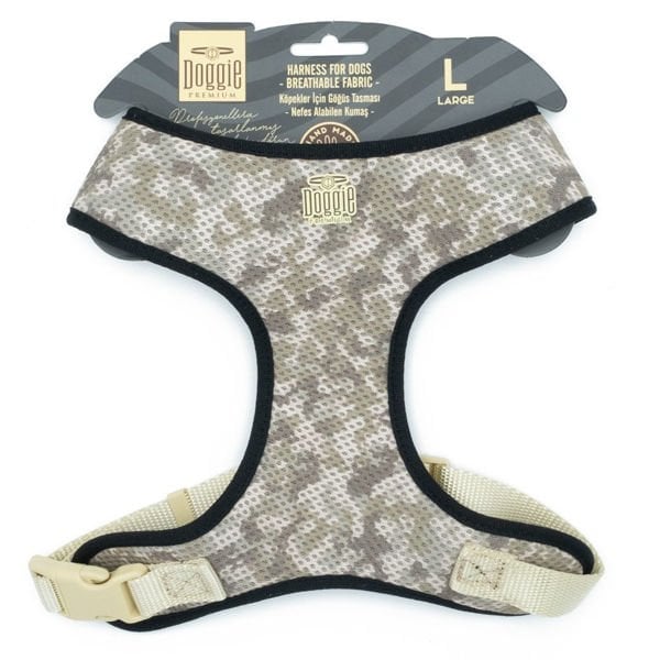 Doggie 2x55cm Havalı Dokuma Küçük Irk Göğüs Tasması Kamuflaj | Köpek Göğüs Tasması