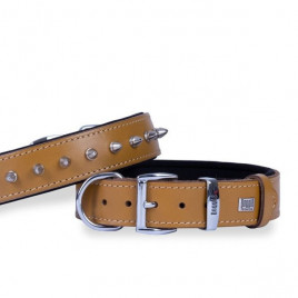 3.5x55 Cm Comfort Deri Çivili Boyun Tasması Medium Camel | Köpek Boyun Tasması