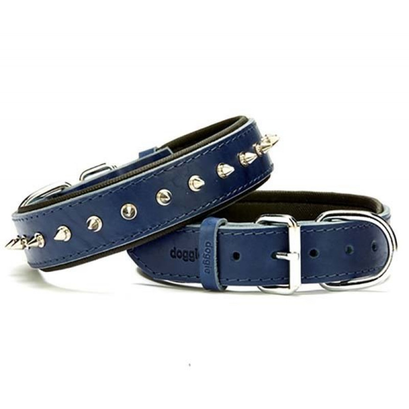 Doggie 3.5x55 Cm Comfort Deri Çivili Boyun Tasması Medium Mavi | Köpek Boyun Tasması Doggie 3.5x55 Cm Comfort Deri Çivili Boyun Tasması Medium Mavi | Köpek Boyun Tasması