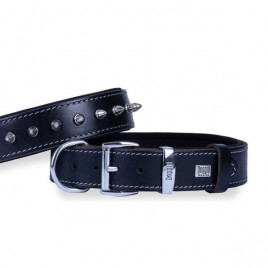 3.5x55 Cm Comfort Deri Çivili Boyun Tasması Medium Siyah | Köpek Boyun Tasması