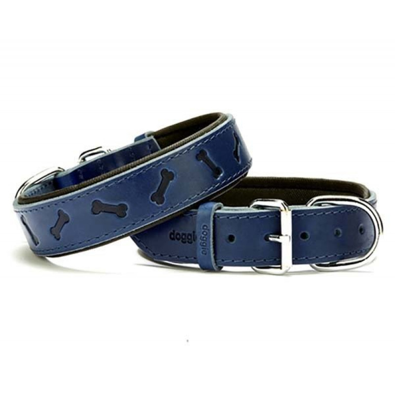 Doggie 3.5x55 CmComfort Deri Kemik Desenli Boyun Tasması Medium Mavi | Köpek Boyun Tasması Doggie 3.5x55 CmComfort Deri Kemik Desenli Boyun Tasması Medium Mavi | Köpek Boyun Tasması