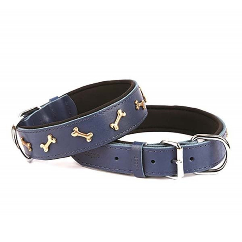 Doggie 3.5x60 Cm Comfort Deri Kemik Süslü Boyun Tasması Large Mavi | Köpek Boyun Tasması Doggie 3.5x60 Cm Comfort Deri Kemik Süslü Boyun Tasması Large Mavi | Köpek Boyun Tasması