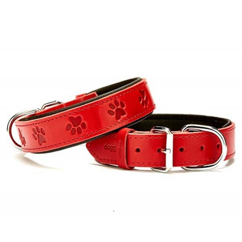 Doggie 3.5x60 Cm Comfort Deri Pati Desenli Boyun Tasması Large Kırmızı | Köpek Boyun Tasması Doggie 3.5x60 Cm Comfort Deri Pati Desenli Boyun Tasması Large Kırmızı | Köpek Boyun Tasması