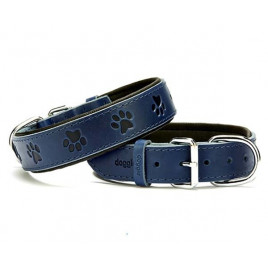 3.5x60 Cm Comfort Deri Pati Desenli Boyun Tasması Large Mavi | Köpek Boyun Tasması