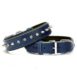 3.5x60 Cm Comfort Deri Çivili Boyun Tasması Large Mavi | Köpek Boyun Tasması