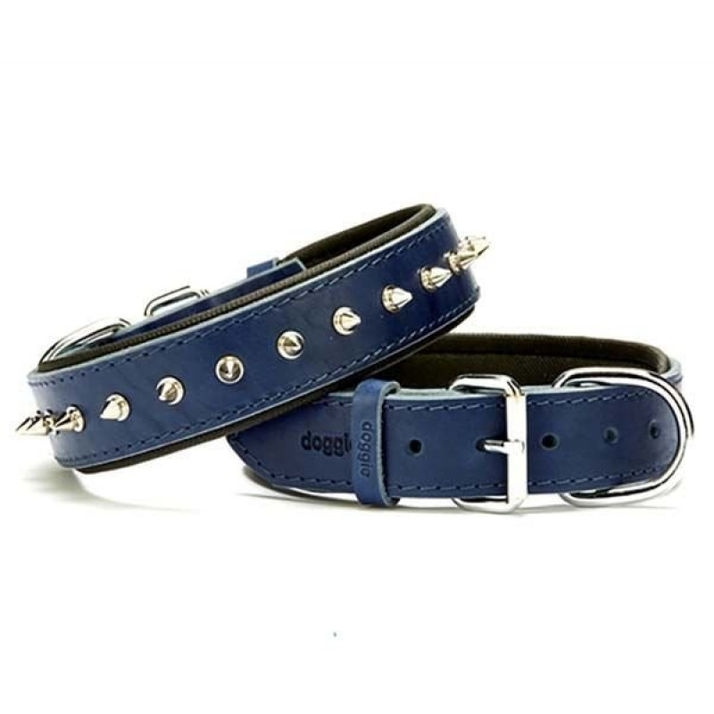 Doggie 3.5x60 Cm Comfort Deri Çivili Boyun Tasması Large Mavi | Köpek Boyun Tasması Doggie 3.5x60 Cm Comfort Deri Çivili Boyun Tasması Large Mavi | Köpek Boyun Tasması