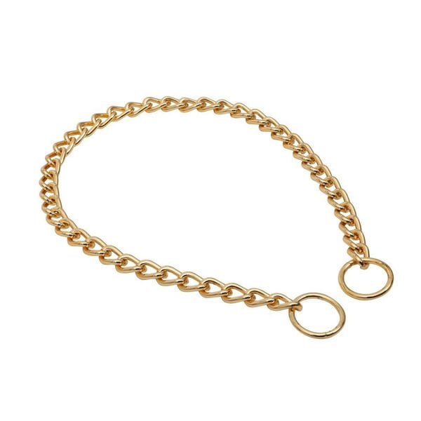 Doggie 3,5X65 65 Cm Altın Rengi Zincir Boğmalı Tasma | Köpek Eğitim Tasması