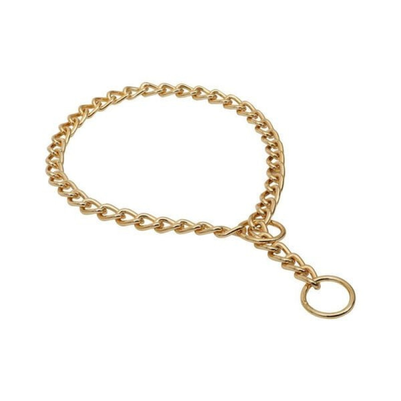 Doggie 3,5X65 65 Cm Altın Rengi Zincir Boğmalı Tasma | Köpek Eğitim Tasması