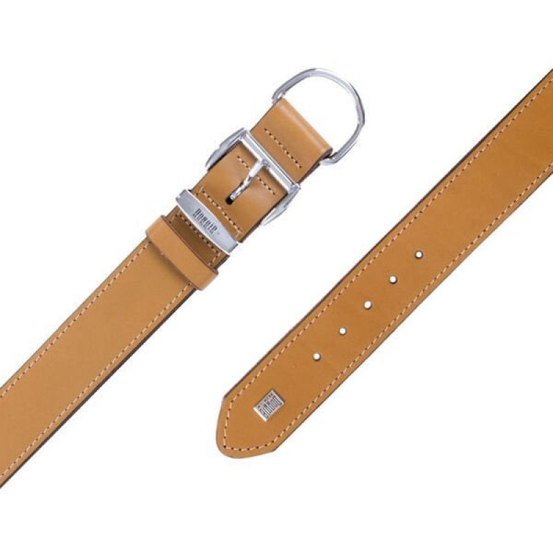 Doggie 3,5x52 60 CmKonfor Deri Sade Boyun Tasması Camel | Köpek Boyun Tasması