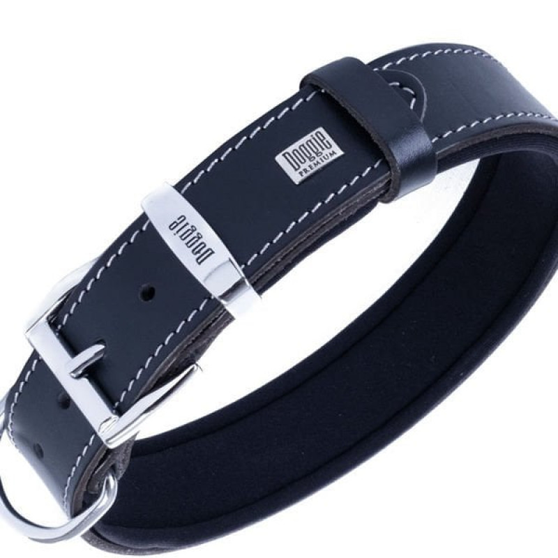 Doggie 3,5x60 Cm Comfort Deri Boyun Tasması Siyah | Köpek Boyun Tasması