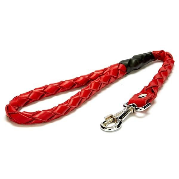 Doggie 3x100 Cm Örgülü Deri Gezdirme Tasması Medium Kırmızı | Köpek Gezdirme Tasması