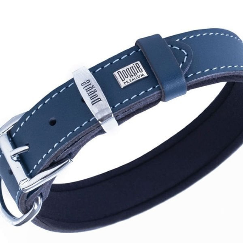 Doggie 3x42 50 Cm Konfor Deri Sade Boyun Tasması Royalblue | Köpek Boyun Tasması