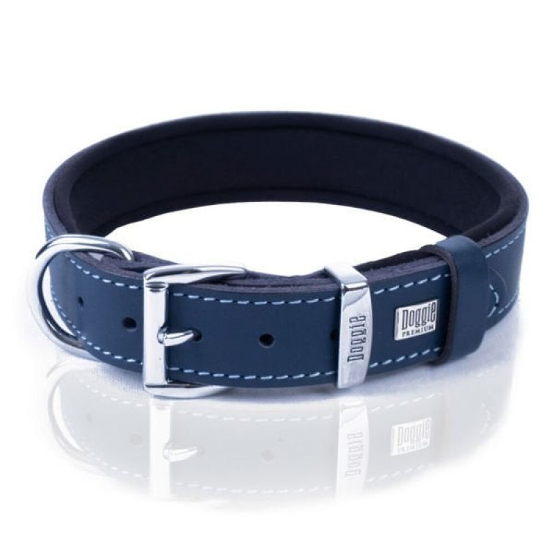 Doggie 3x42 50 Cm Konfor Deri Sade Boyun Tasması Royalblue | Köpek Boyun Tasması
