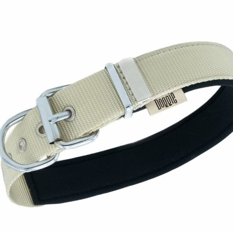Doggie 3x42-50 Cm Konfor Dokuma Çivili Boyun Tasması Haki Medium | Köpek Boyun Tasması