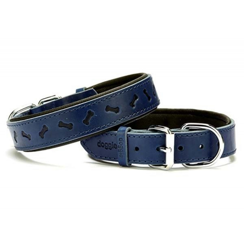Doggie 3x50 Cm Comfort Deri Kemik Desenli Boyun Tasması Medium Mavi | Köpek Boyun Tasması Doggie 3x50 Cm Comfort Deri Kemik Desenli Boyun Tasması Medium Mavi | Köpek Boyun Tasması