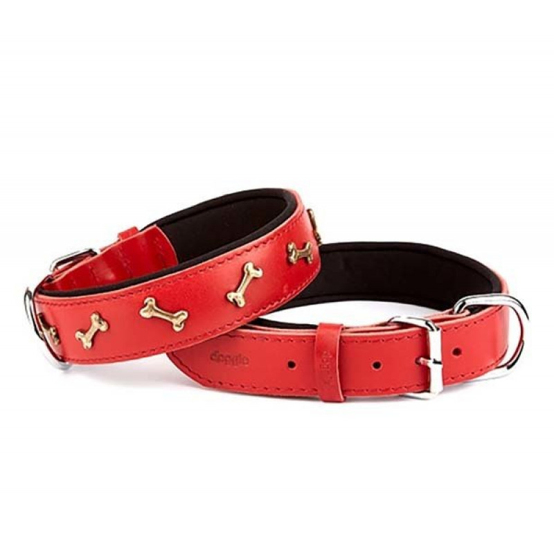 Doggie 3x50 Cm Comfort Deri Kemik Süslü Boyun Tasması Medium Kırmızı | Köpek Boyun Tasması Doggie 3x50 Cm Comfort Deri Kemik Süslü Boyun Tasması Medium Kırmızı | Köpek Boyun Tasması