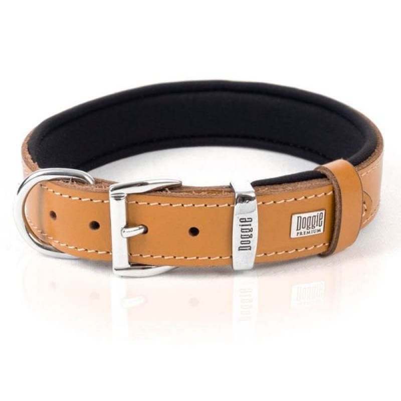 Doggie 3x50 Cm Comfort Deri Nazar Boncuklu Boyun Tasması Medium Camel | Köpek Boyun Tasması