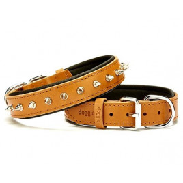 3x50 Cm Comfort Deri Çivili Boyun Tasması Medium Camel | Köpek Boyun Tasması