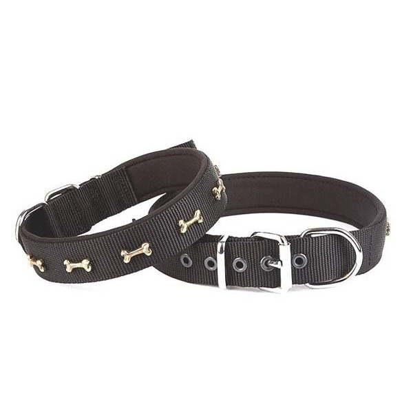 Doggie 3x50 Cm Comfort Dokuma Kemikli Boyun Tasması Medium Siyah | Köpek Boyun Tasması