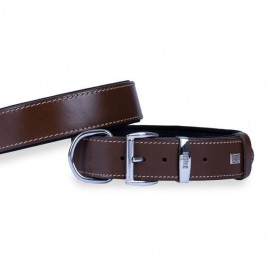 4x52-60cm Konfor Deri Sade Boyun Tasması  Brown | Köpek Boyun Tasması