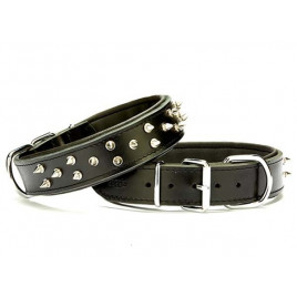 4x55 Cm Güçlü Deri Çivili Boyun Tasması Small Siyah | Köpek Boyun Tasması