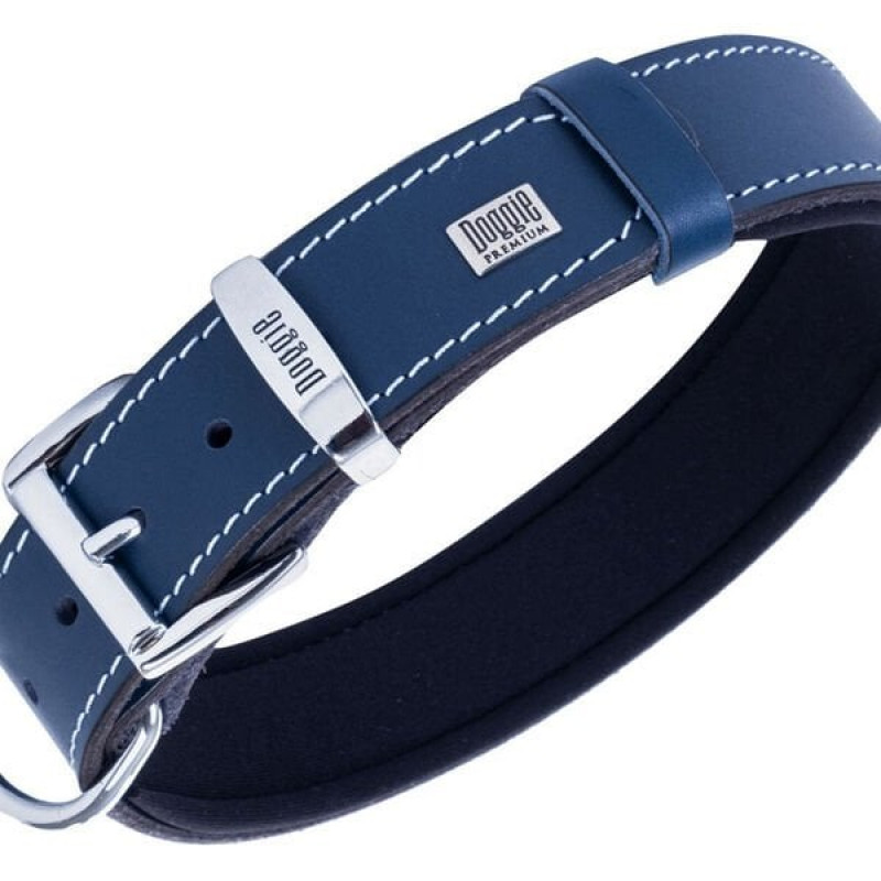 Doggie 4x57 65 Cm Konfor Deri Sade Boyun Tasması Royalblue | Köpek Boyun Tasması
