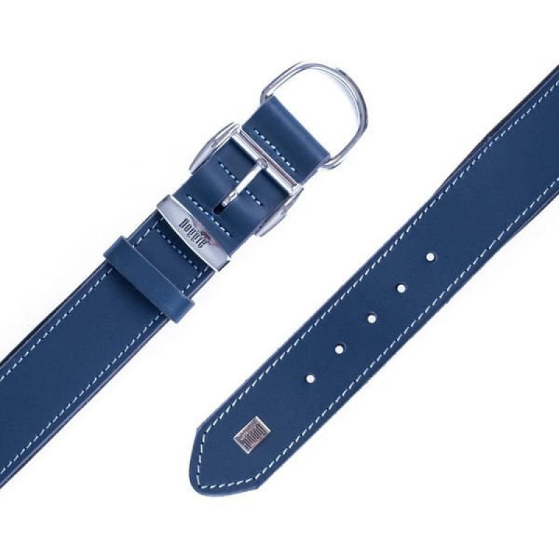 Doggie 4x57 65 Cm Konfor Deri Sade Boyun Tasması Royalblue | Köpek Boyun Tasması