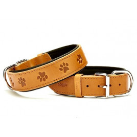 4x60 Cm Comfort Deri Pati Desenli Boyun Tasması Medium Camel | Köpek Boyun Tasması