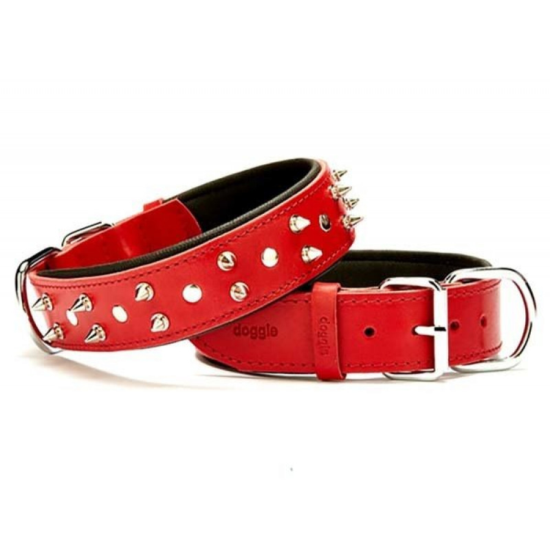 Doggie 4x60 CmComfort Deri Çivili Boyun Tasması Medium Kırmızı | Köpek Boyun Tasması Doggie 4x60 CmComfort Deri Çivili Boyun Tasması Medium Kırmızı | Köpek Boyun Tasması