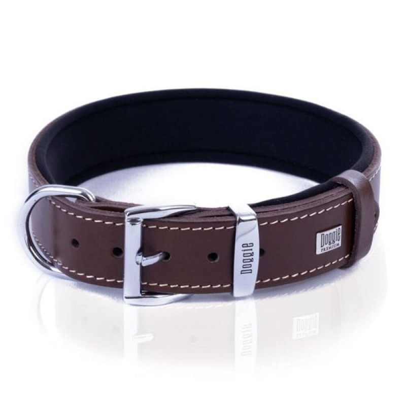 Doggie 4x65 Cm Comfort Deri Çivili Boyun Tasması Large Kahverengi | Köpek Boyun Tasması