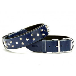 4x65 Cm Comfort Deri Çivili Boyun Tasması Large Mavi | Köpek Boyun Tasması
