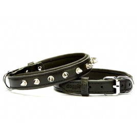 Com 2x35 Cmfort Deri Çivili Boyun Tasması Small Siyah | Köpek Boyun Tasması