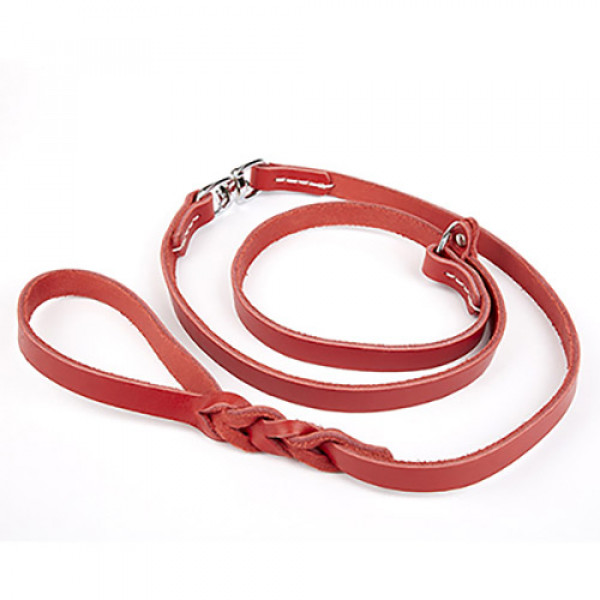 Doggie 2x140 Cm Eğitimci Boğmalı Deri Gezdirme Kırmızı | Köpek Eğitim Tasması