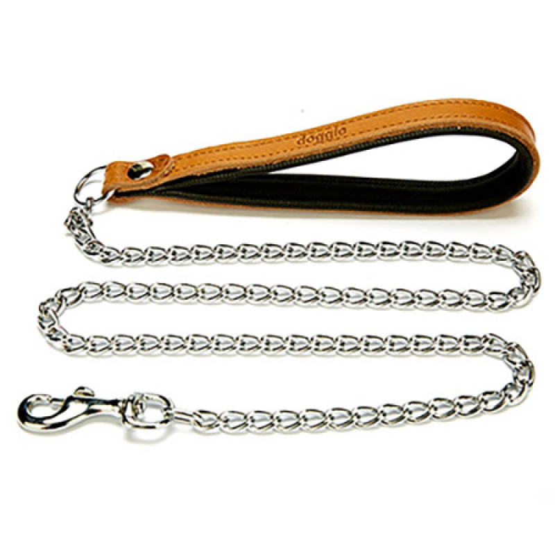 Doggie 3x110 Cm Konfor Deri Saplı Zincirli Gezdirme Camel | Köpek Gezdirme Tasması Doggie 3x110 Cm Konfor Deri Saplı Zincirli Gezdirme Camel | Köpek Gezdirme Tasması