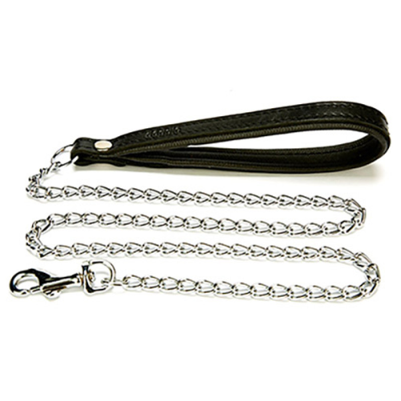 Doggie 4,5x80 Cm Konfor Deri Saplı Zincirli Gezdirme Siyah | Köpek Gezdirme Tasması Doggie 4,5x80 Cm Konfor Deri Saplı Zincirli Gezdirme Siyah | Köpek Gezdirme Tasması