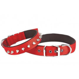 3x47 55 Cm Konfor Dokuma Çivili Boyun Tasma Kırmızı | Köpek Boyun Tasması